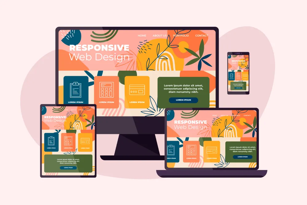 Flat design responsive website design